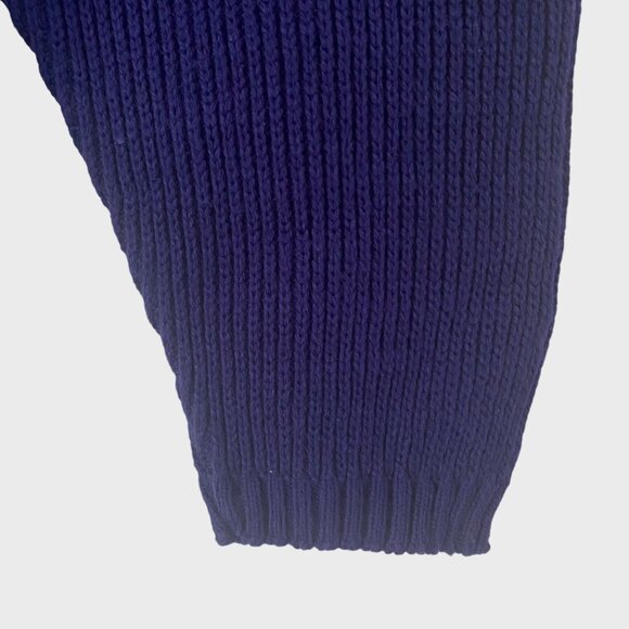 Vintage American Priority Full-Zip Ribbed-Knit Sweater Navy Blue Men's Medium - Picture 7 of 11